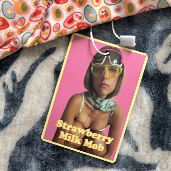 Strawberry Milk Mob NWT Floral Print XS Bikini Top Velvet Romance - Picture 2 of 7